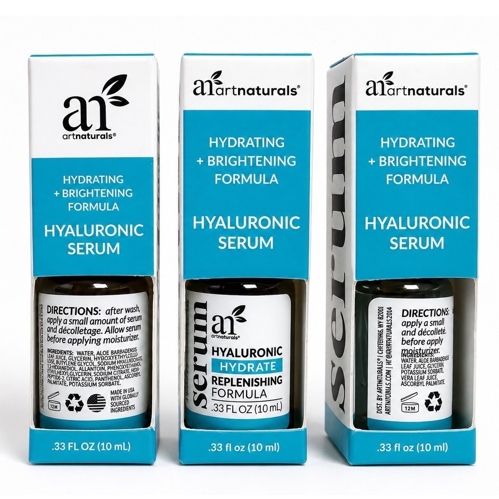 Artnaturals Hyaluronic Serum 0.33oz Blue 3-Pack Hydrating Skincare